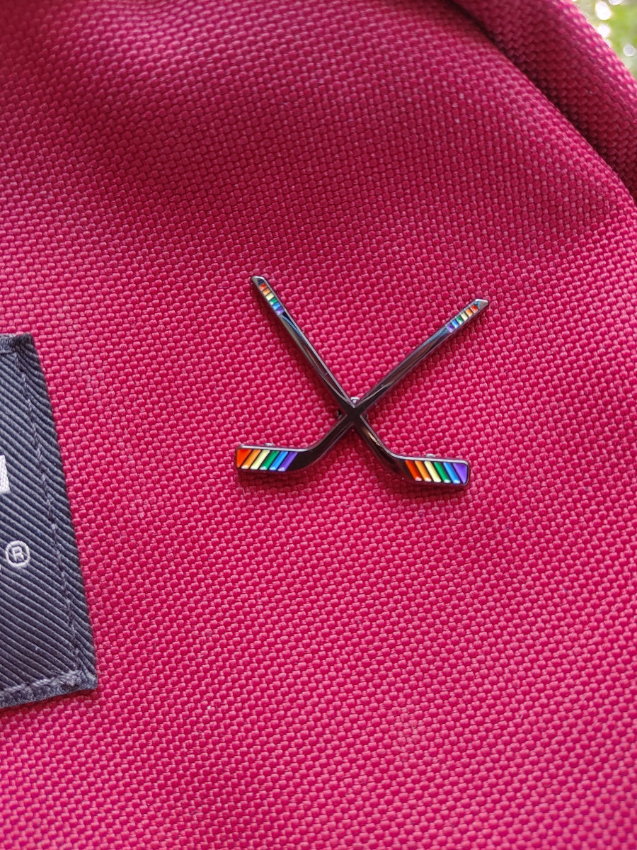 Heated Rivalry Crossed Pride Hockey Sticks Pin – Pin-Ace