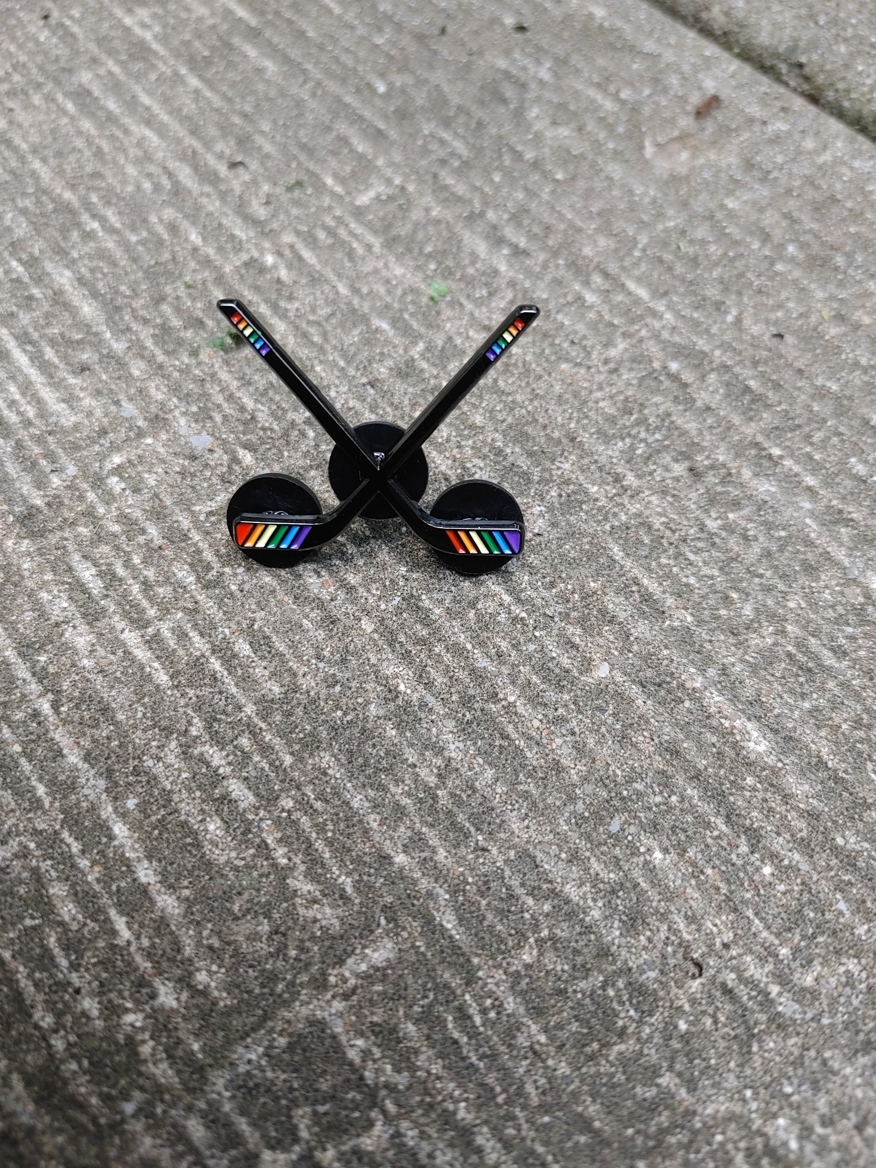 Heated Rivalry Crossed Pride Hockey Sticks Pin – Pin-Ace