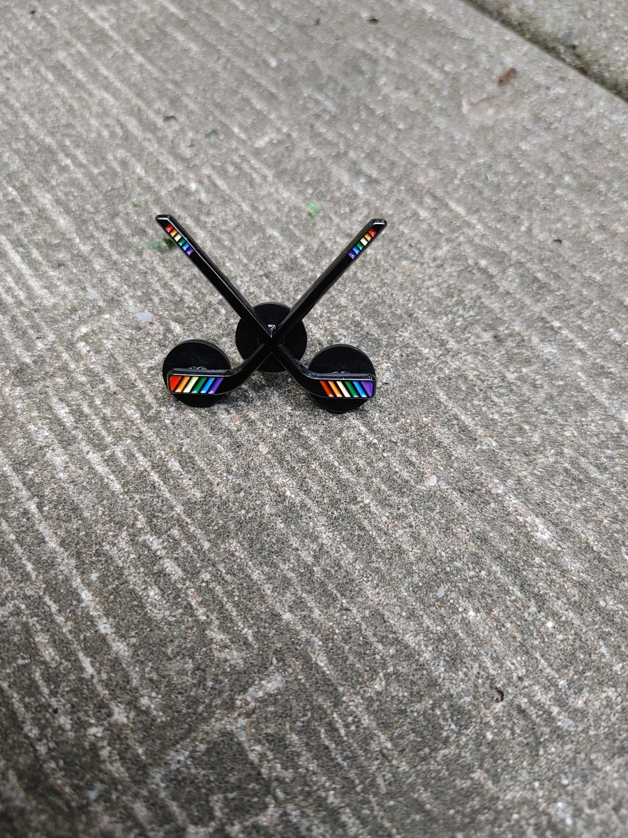 Heated Rivalry Crossed Pride Hockey Sticks Pin – Pin-Ace