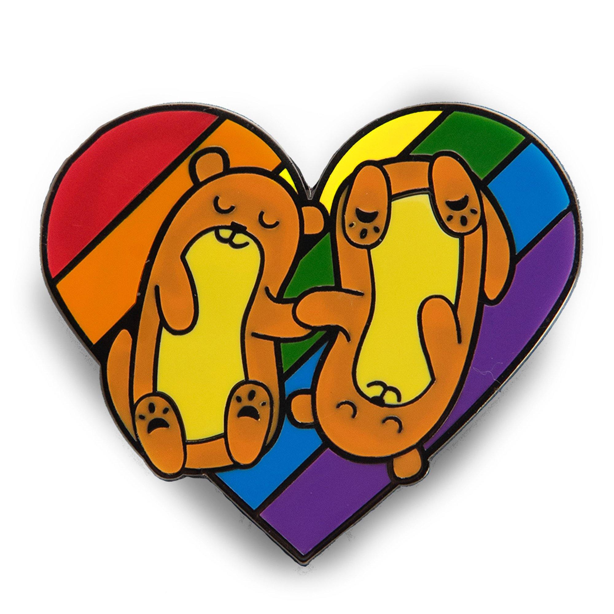 Otters Pride Animal Collection Enamel Pin Badge Rainbow LGBTQ Gift For Him/Her - Pin Ace