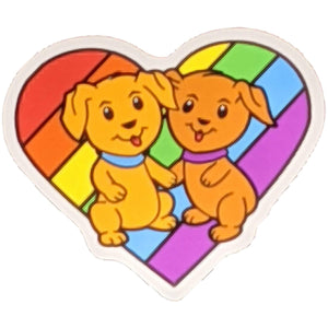 Puppies Pride Animal Collection Vinyl Sticker Rainbow LGBTQ Gift For Him/Her - Pin Ace